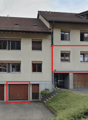 4-story building, beige exterior, 3 garages
