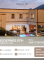 Modern house, wooden facade, solar panels, garage, swimming pool, terrace