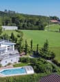 modern detached house, 2 story, large terrace, swimming pool, garden, green surroundings