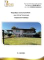 Pink house, large outdoor area, detached garage, green lawn