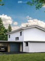 2 story white house, garage, parking place