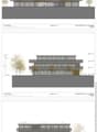 3 story building, multiple balconies, large windows, modern design