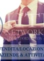 The image shows a business called 'TILT Network Group' which provides 'Global Coordination - Local Expertise' services, including 'Vendita/Locazione Aziende & Attivita' (Sale/Leasing of Companies & Activities). The image also shows a globe icon, indicatin