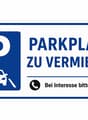 Parkplatz zu vermieten sign