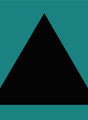 A single triangle shape, likely representing a room or space.