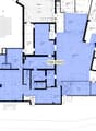 Floor plan with multiple rooms, including living room, kitchen, bedrooms, bathrooms, and balconies.