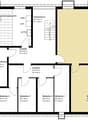 Floor plan with 6 rooms, including a laundry room, technical room, and multiple living areas.