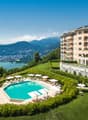 hilltop property, large pool, loungers, lake view, mountain view