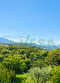 un paesaggio di dolci colline, alberi e montagne / a landscape of rolling hills, trees and mountains