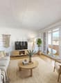 Salon spacieux avec balcon - Home Staging