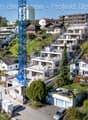 New residential buildings under construction, terrace, swimming pool