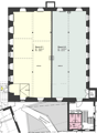 Main floor plan shows two rooms labeled Raum 0.1 and Raum 0.2, both have dimensions specified. A smaller floor plan shows a bathroom and entrance.