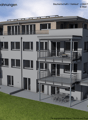 3 story house, balconies, windows, stairs, lawn