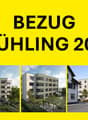 3 multi-story apartment buildings, balconies, gardens, street view