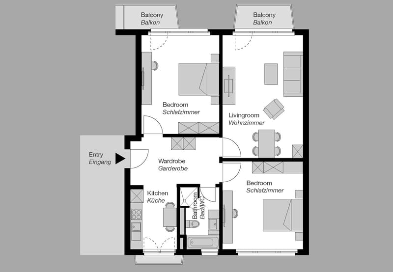 Furnished 2-bedroom Apartment in Zurich / Möbliertes 3-Zimmer Apartment in Zürich - Lindenstrasse (8)