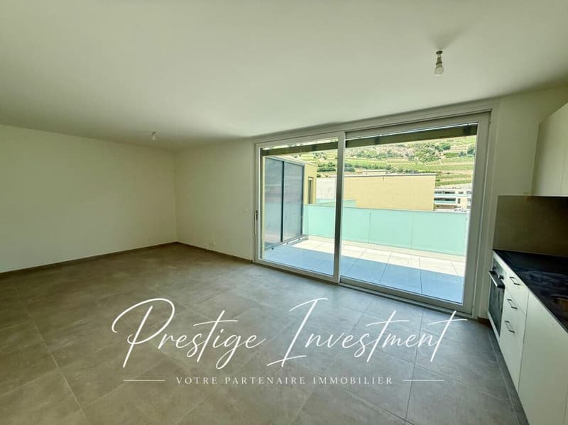 Attique 2.5 pièces neuf avec terrasse et vue montagnes ? Uvrier / Sion (4)