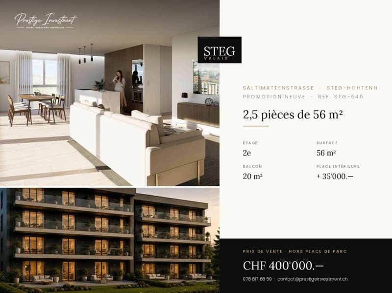 STG-640 ? 2,5 pièces, balcon de 20 m², 2ème étage, CHF 400'000.-- (1)