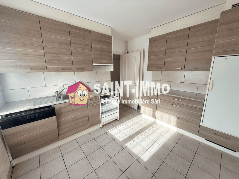 modern kitchen with wooden cabinets, granite countertop, dishwasher, washing machine, oven, sink, faucet