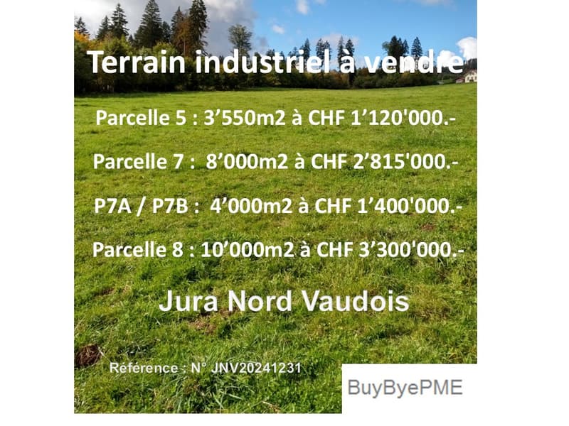 Industrial land for sale, different parcels, sizes and prices listed