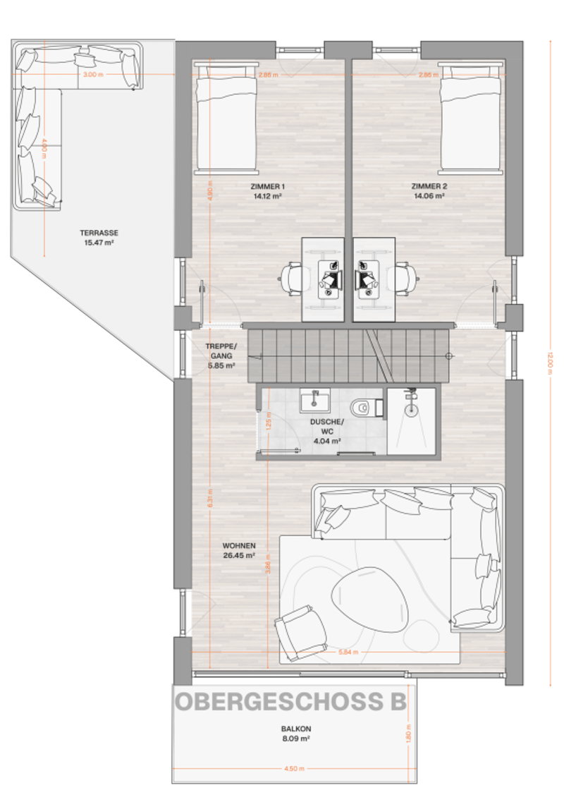 Neubau von drei modernen Upside Down Einfamilienhäuser in der Seelandgemeinde Jens (11)
