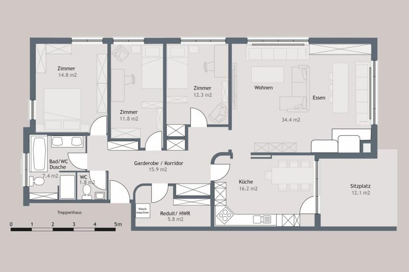 Garden apartment with design potential in Niederuzwil (15)