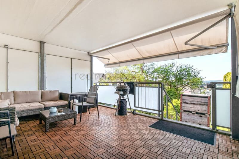 Charmante 4.5-Zimmer-Wohnung mit grosser Terrasse, Gartenanteil und Weitsicht (4)