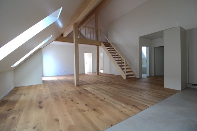 Exklusive 4.5 Zimmer-Dachwohnung mit offener Galerie und grossem Balkon (1)