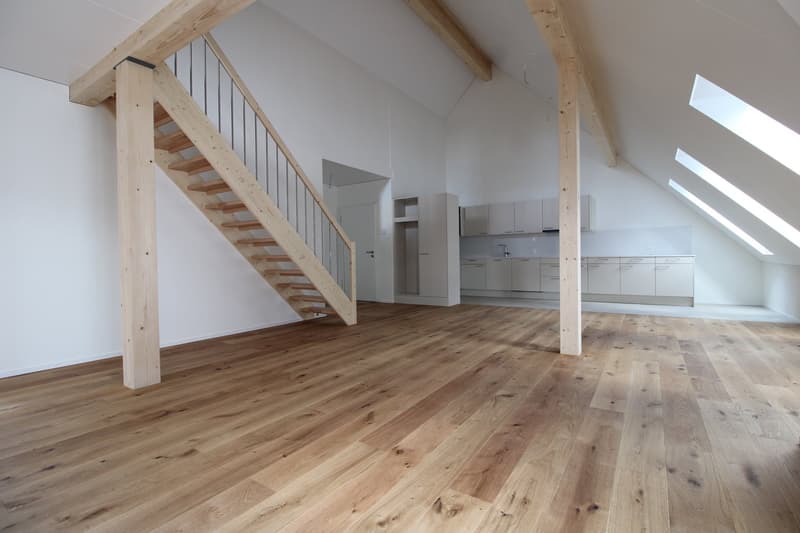 Exklusive 4.5 Zimmer-Dachwohnung mit offener Galerie und grossem Balkon (2)