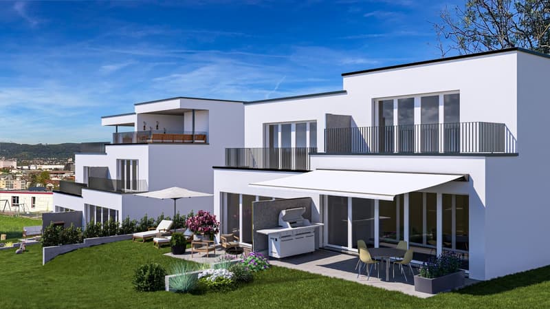 Case a schiera soleggiate a posizione elevata a Pratteln con vista panoramica (12)