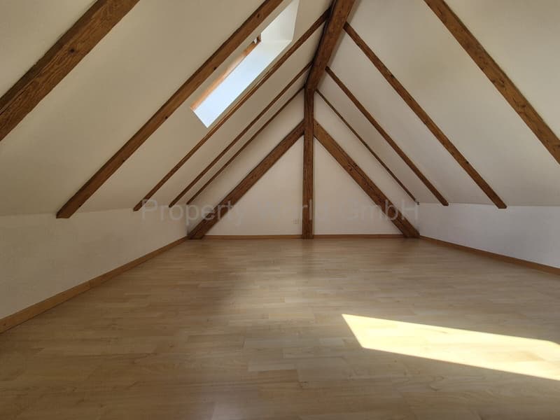 Wohnen unterm offenen Dachstuhl 4.5 Zimmer mit Holzbalken, Balkon u (6)