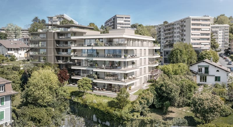 AUREALAGO — Appartement neuf de 4,5 pièces avec terrasse et jardin · Vue dégagée · Prilly (2)