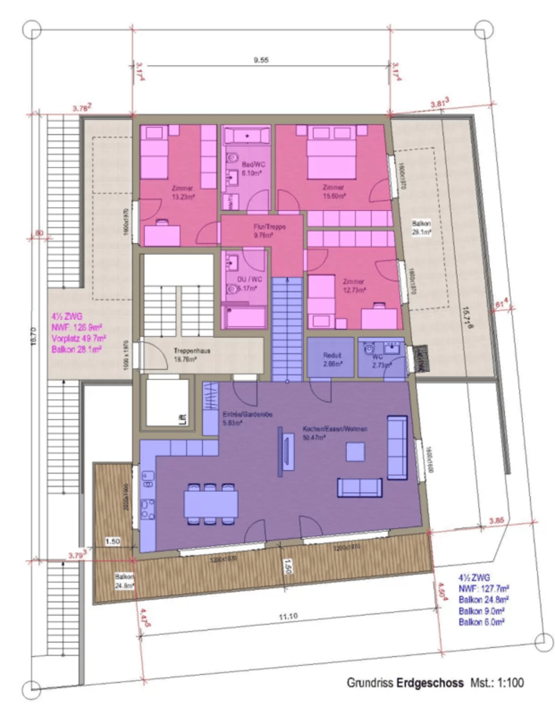 Progetto di costruzione nuovo di prima classe a Zermatt, albergo o 4 appartamenti duplex - residenza principale (13)