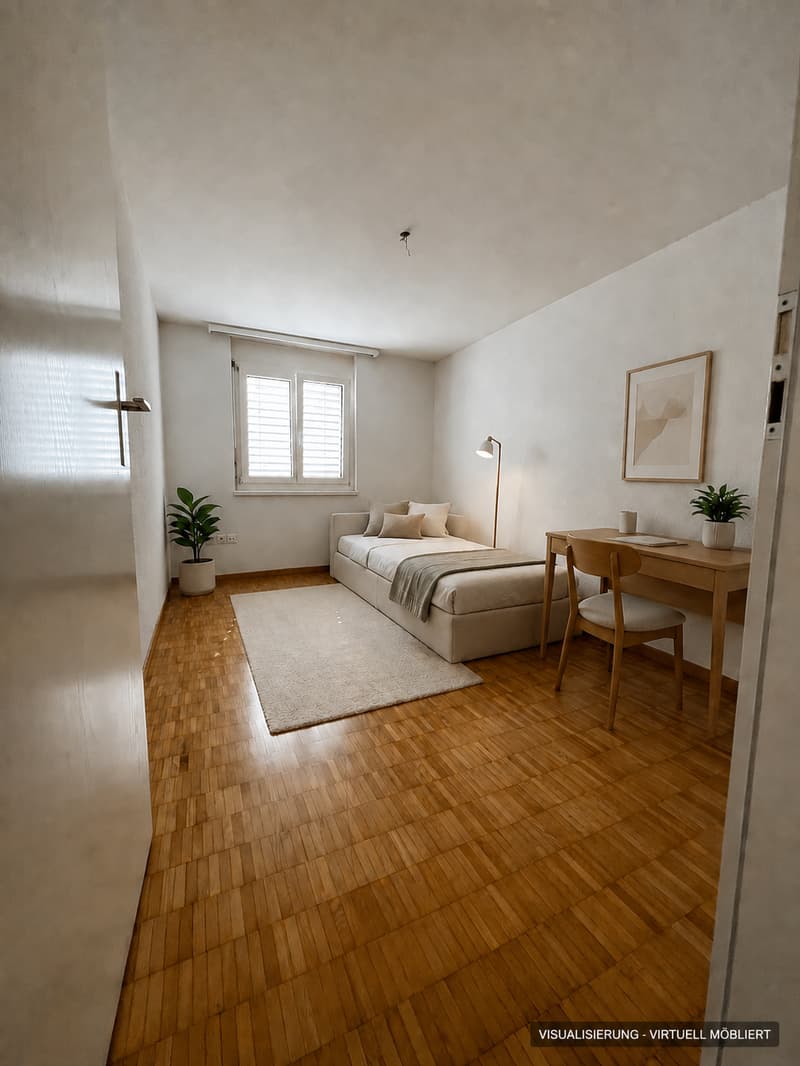 Schlafzimmer - virtuell möbliert