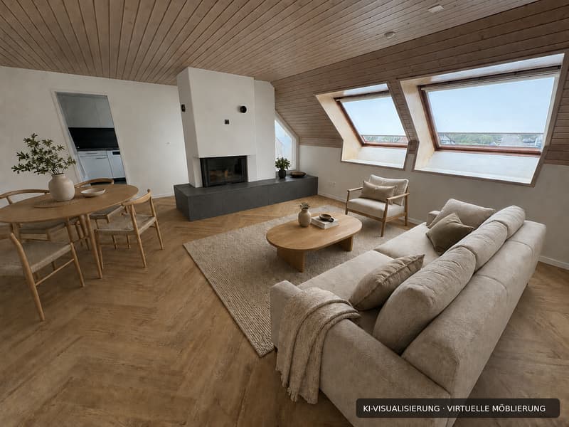 Renovierte 4.5-Zimmer-Dachwohnung mit Cheminée, Lift und Weitblick (1)