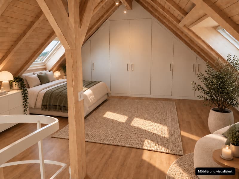 Renovierte 4.5-Zimmer-Dachwohnung mit Cheminée, Lift und Weitblick (5)
