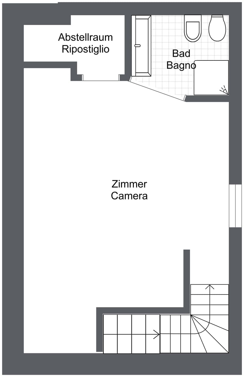 Luxuriöse, neu sanierte 1-Zimmer-Wohnung auf 2-Etagen und mit Garten in Herzen von Bozen zu verkaufen! (12)