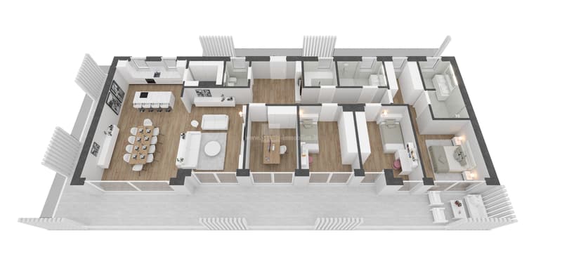 The White Residence: Ihr exklusives Zuhause mit großzügigen Fenstern, modernem Komfort und großer Terrasse. Entdecken Sie Ihre 5-Zimmer-Penthouse-Wohnung im 2.Obergeschoss – ein Lebensraum voller Freiheit. (2)