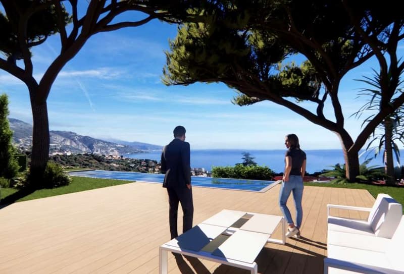 Roquebrune Cap Martin, villa contemporanea con vista mare e piscina (3)