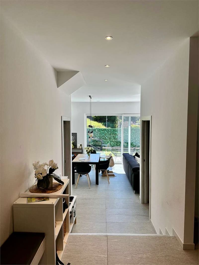 Villa contigua moderna con giardino privato ad Arzo, standard minergie (4)