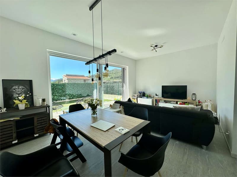 Villa contigua moderna con giardino privato ad Arzo, standard minergie (2)