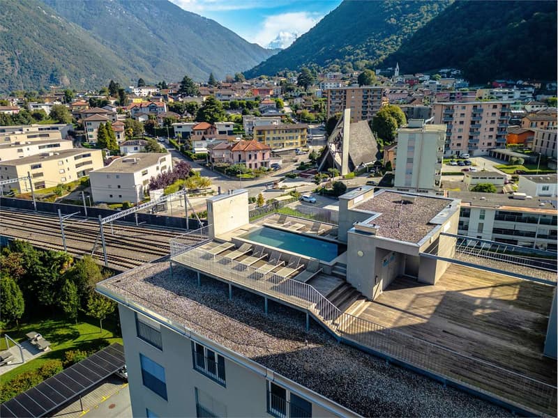 2,5 locali moderno con piscina e vista Alpi - Arbedo (9)