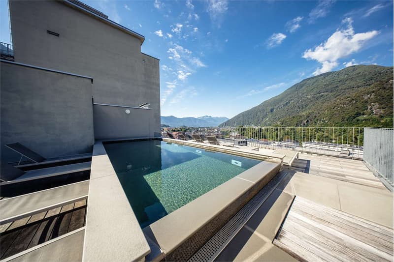 2,5 locali moderno con piscina e vista Alpi - Arbedo (1)