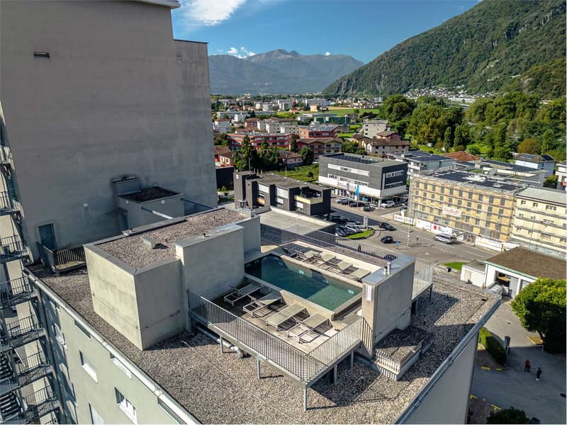 2,5 locali moderno con piscina e vista Alpi - Arbedo (11)