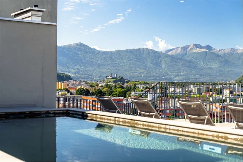 2,5 locali moderno con piscina e vista Alpi - Arbedo (5)