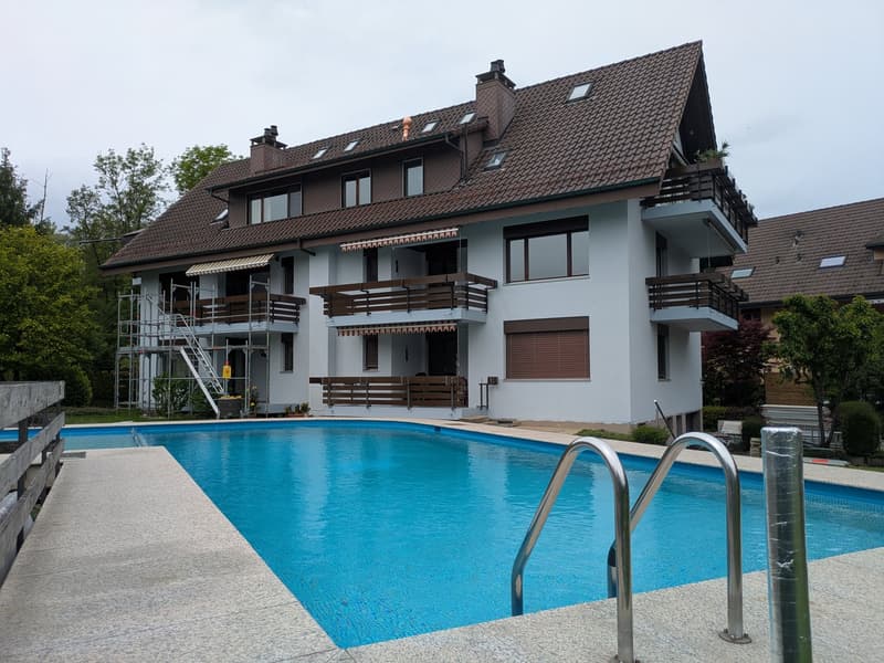 Charming 3-room apartment with community pool/sauna and garage in Dotzigen (1)