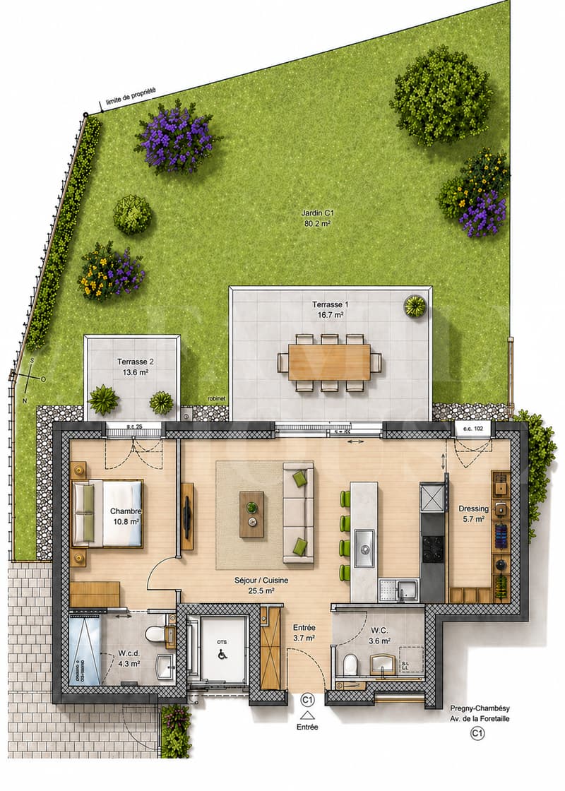 CASATAX: appartement neuf à vendre en rez-de-jardin et à deux pas des Organisations Internationales (6)