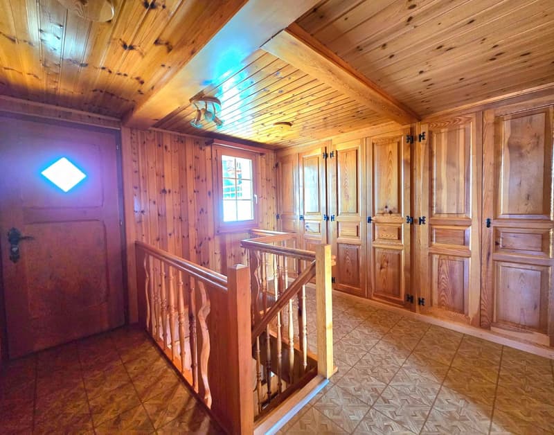 wooden walls, wooden floor, wooden staircase, wooden doors, window