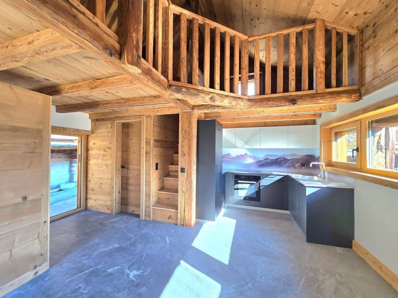 Splendid renovated barn in Mase with terraces, views and parking space (Val d'Hérens) (1)