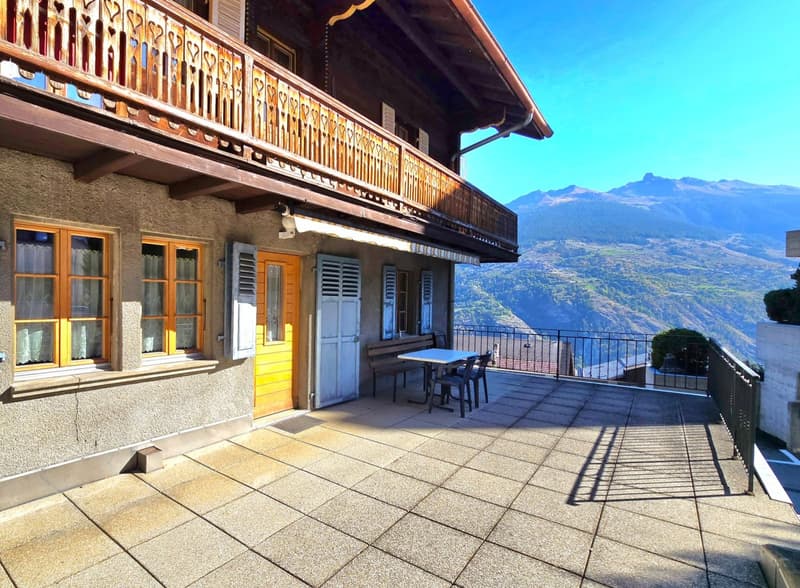 Grande maison familiale avec 2 appartements, surface commerciale, grange et extérieur à Hérémence (22)
