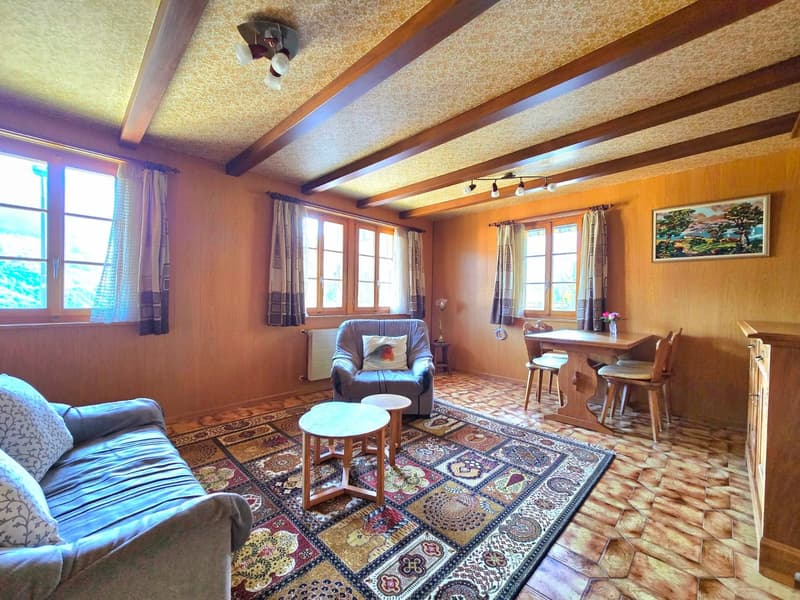 Grande maison familiale avec 2 appartements, surface commerciale, grange et extérieur à Hérémence (25)